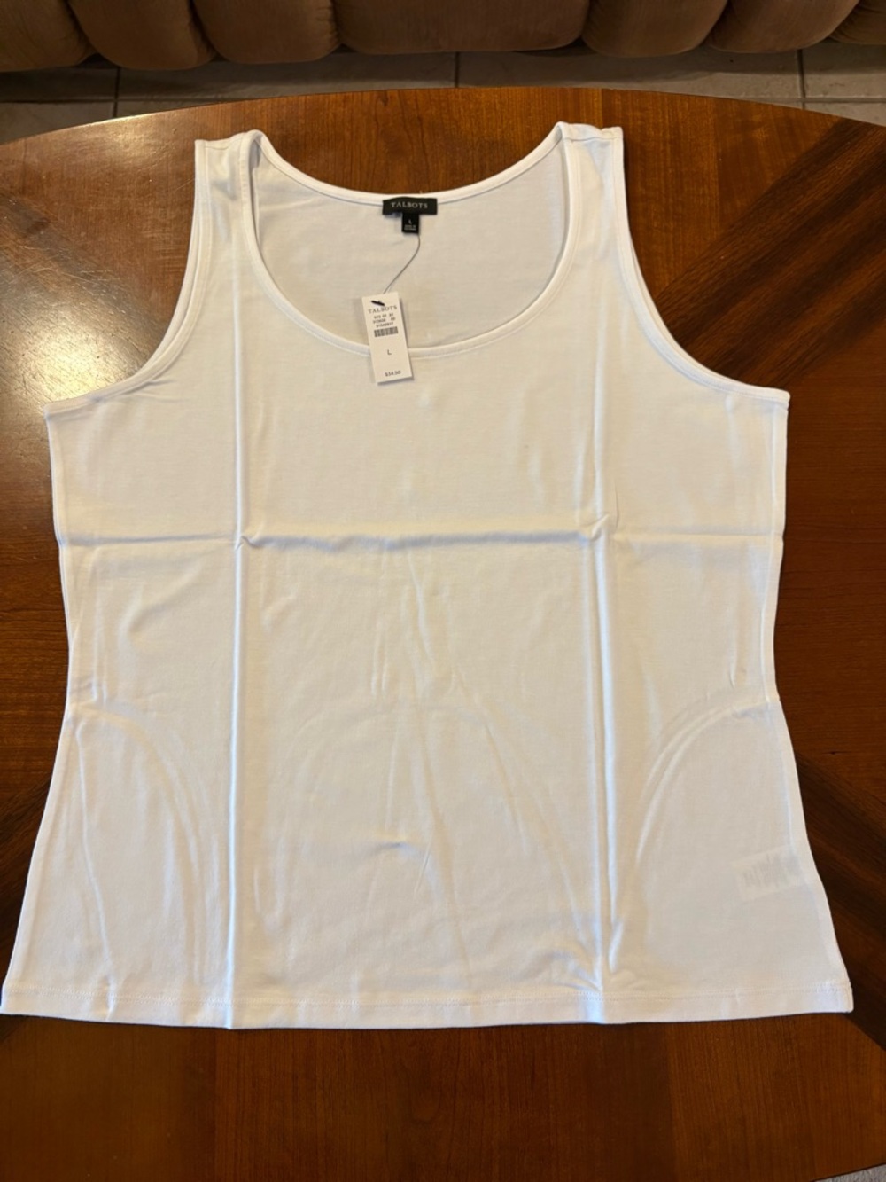 Talbots Women’s White Scoop Neck Tank Top New With Tags